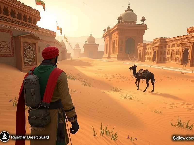 Rajasthan Desert Guard character in traditional attire