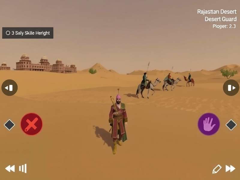 Rajasthan Desert Guard gameplay screenshot showing desert environment